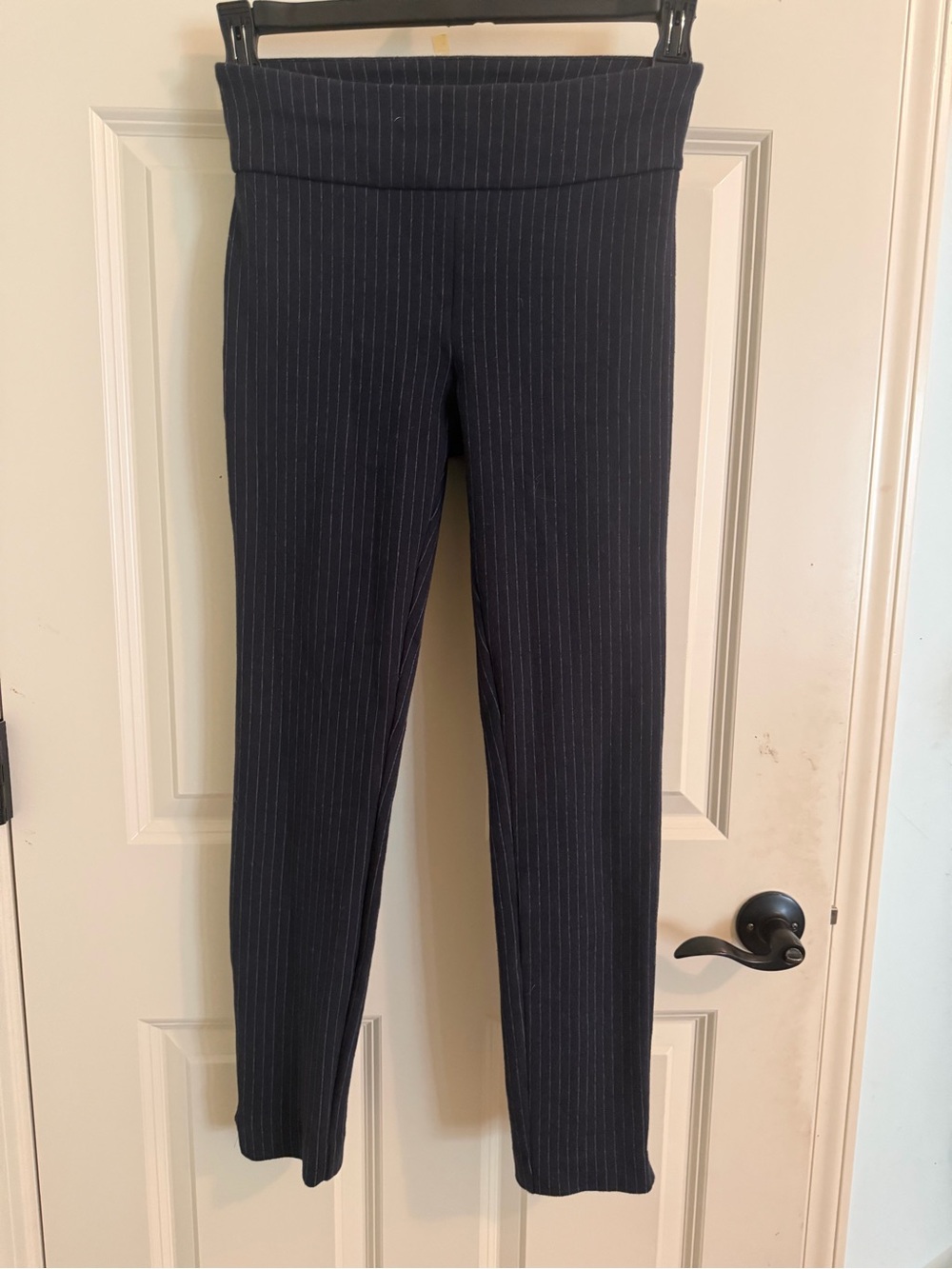 Express Navy Pinstripe Skinny High-Waist Pants